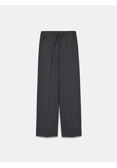 Dilvin 72164 Beli Lastikli Süet Pantolon-antrasit Antrasit