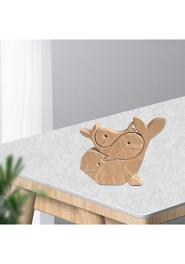 Pazly Suntek Hediyesi Hayvan Günü Dekoru Balinalar Anneler Ahşap Ey