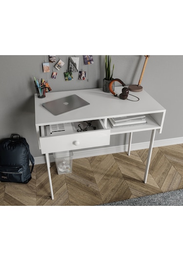 Major Beyaz Çalışma Masası Ve Üst Modül 1 Beyaz