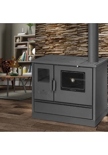 Hoşseven Ateş Tuğlalı Şömine Kuzine Fırınlı Uyuyan Kömür Soba