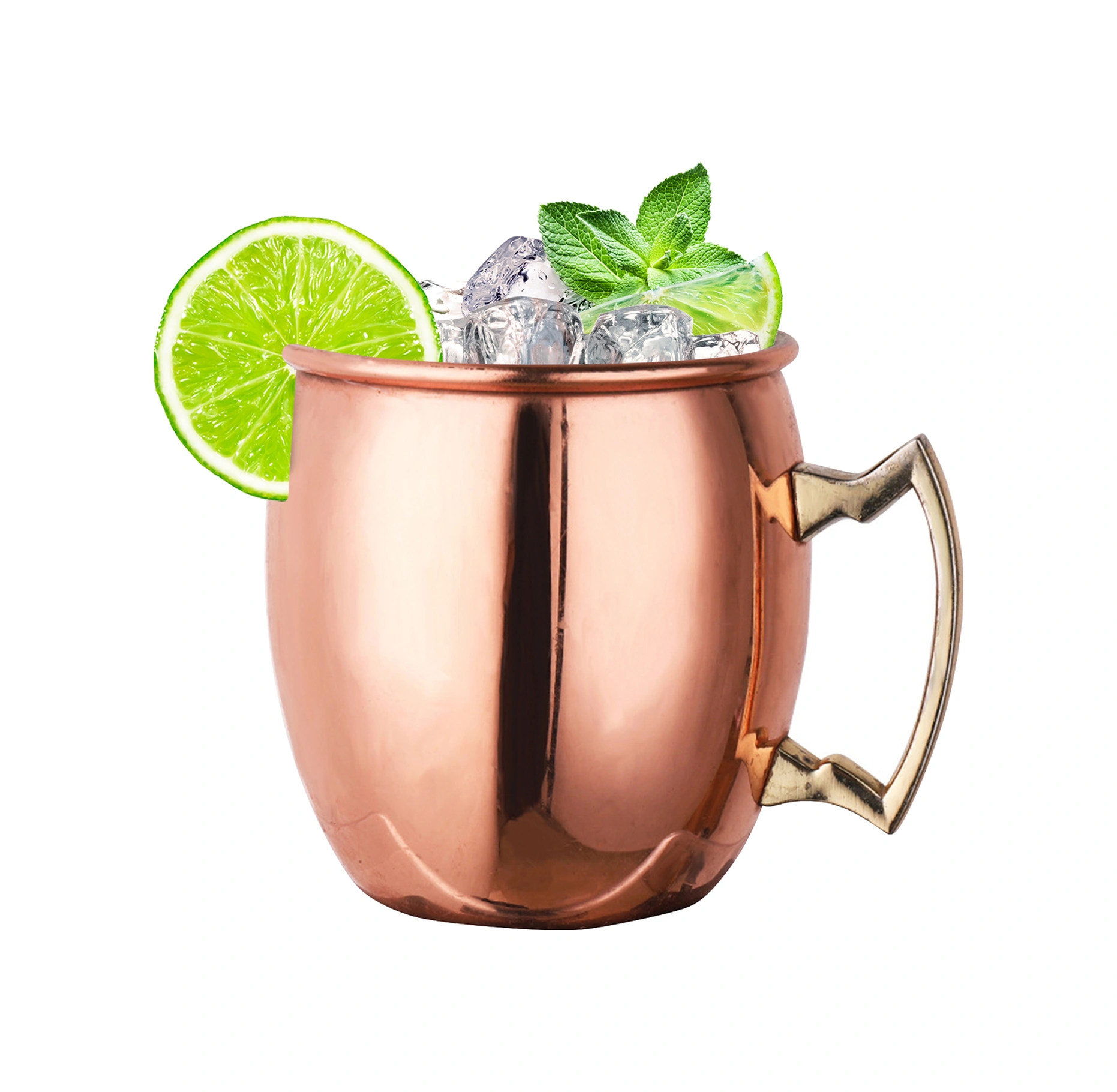 Kosona 530ml Paslanmaz Çelik Gümüş Mavi Yassı Yüzeyli Moskova Mül Espresso Bardağı Kokteyl Bardağı İçecek Bardağı