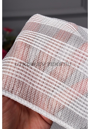 Bantlı 4 Sıra Keten Tül Perde Grz 2179