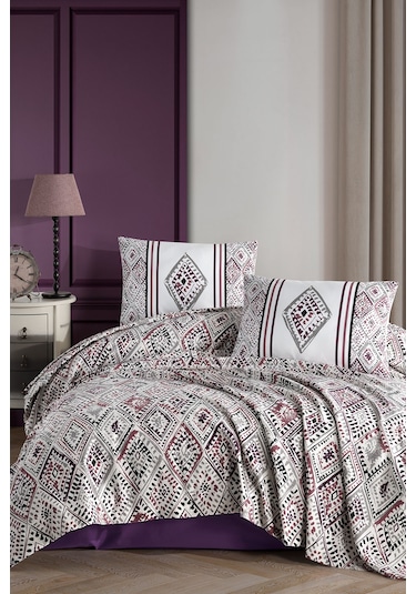 Elart Twill Çift Kişilik Pike Takımı 200x220 Cm Mürdüm MÜRDÜM