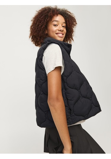 Jack & Jones Kadın Düz Renk Kolsuz Yelek - Sena Black Siyah