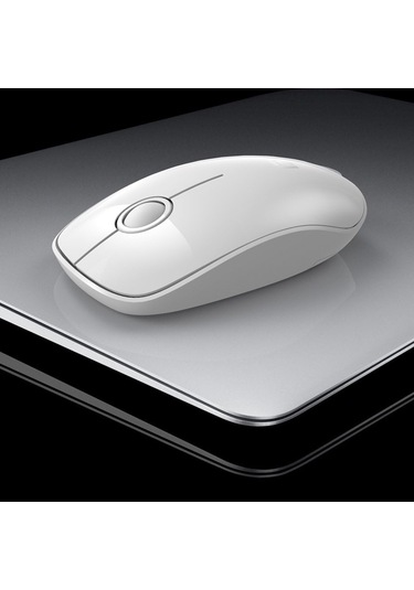 Kablosuz Fare V8 2.4g Ultra İnce Sessiz Kablosuz Fare Pil Ve Nano Alıcı 1500 Dpı Beyaz Diğer