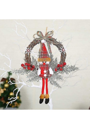 Wjtg Noel Çelengi Yuvarlak Çelenk Noel Çelengi Noel Ağacı Çelengi Noel Dekorasyonu Noel Ağacı Dekorasyonu J