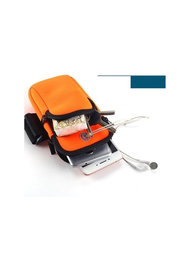 Turuncu Açık Spor Çanta Kol Çantası Kol Bandı Cep Telefonları Tuşları Spor Salonu Tarzı Koşu Tutucu Çanta Koşu Spor Salonu