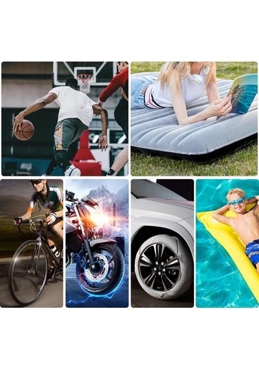 Samdoo 12v Araçlı Dijital Göstergeli Hızlı Şişirici, 3 Fişli 150 Psı El Tipi Mini Pompa