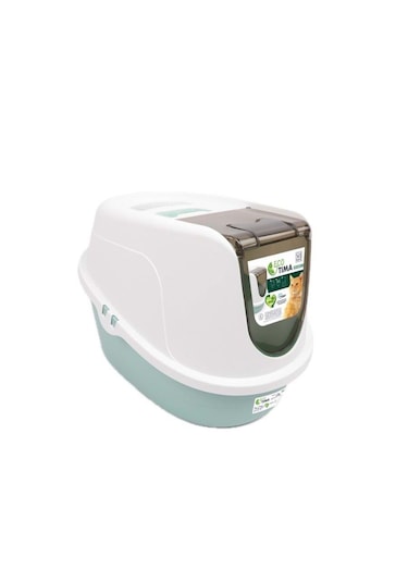 M-pets Eco Tıma Kapalı Kedi Tuvaleti L 60,2x45,1x42,4 Cm Yeşil