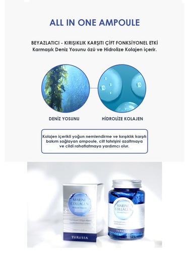 Deniz Kolajenli Ampul Hassas Ciltler İçin Yenileyici, Nemlendirici & Canlandırıcı 250ml