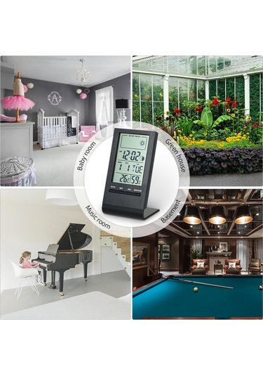 Kangvka Cx-220 Siyah Mini İç Mekan Termometre - Nem Ölçer, Lcd Ekran, Zaman/tarih Gösterimi, Hava Tahmini, / Desteği Pil Dahil Değil