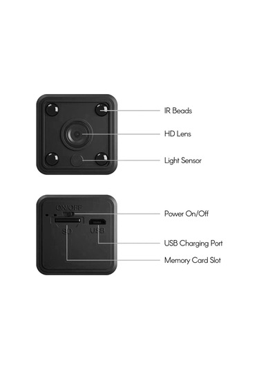 Samdoo 1080p Ultra Mini Gizli Kamera, 155 Geniş Açı, Ir Gece Görüşü, Hareket Algılama, Wifi, 128gb Destek, 360 Döner Tutucu, 300mah Batarya Diğer