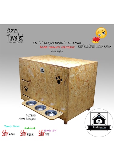 Kedigram Kedi Kulübesi Özel Kedi Tuvaleti 46 x 53 x 75 CM