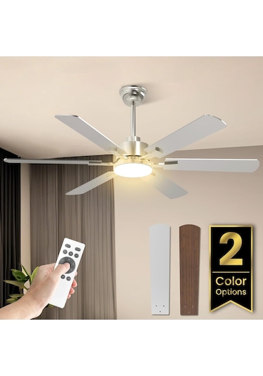 132 Cm Tavan Vantilatörü Ve Led Aydınlatma,sessiz, Uzaktan Kumandalı