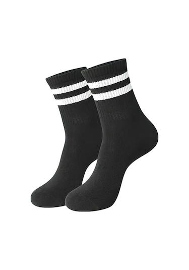 Ragi Store Tenis Çorap 6'lı Çemberli Burun Dikişsiz Siyah - Beyaz