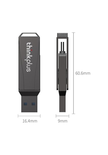 Sones Lenovo Thinkplus Mu252 Usb 3.1 + Usb-c / Type-c Flash Sürücü, Bellek: 128 Gb