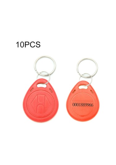 Sones 10 Adet 125khz Tk/em4100 Proximity Kimlik Kartı Çipli Anahtarlık Anahtarlık Kırmızı