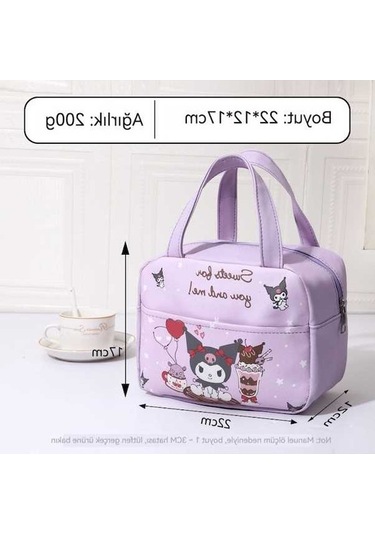 Pazly Kızınkalp Yalıtımlı Yemek Kutusu Çantası Açık Mor Renk Açık Mor
