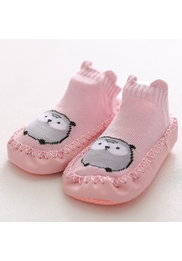 Uıowoo Bebek Yer Çorapları-kaymaz Yumuşak Tabanlı, 0 Pamuk, Sevimli Hayat Desenli - İlk Adım Ve Ev İçim Kullanım İçin Pd001-pembe