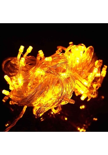 50m Led Dize Işıklar Noel Yeni Yıl Çelenk Dekorasyon Sokak Odası Ev Bahçe Dış Mekan Kullanımı Dıy Dekor, Cn Fiş, Watt: 50m 400led Sarı Diğer