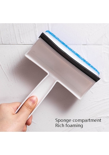 Sones 2'si 1 Arada Pencere Cam Temizleme Fırçası Toz Toplayıcı Pencere Fırçası Temizleme Sileceği Beyaz