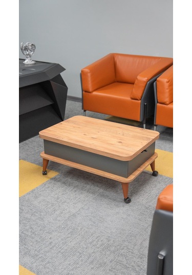 5 Kademeli Tekerli Akıllı Sehpa Barok - Antrasit