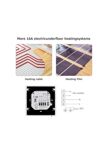 Hfambition Su Isıtma Oda Termostati, Dokunmatik Ekran, Programlanabilir, 5a Yük Akımı, Enerji Tasarruflu Isı Kontrol Cihazı