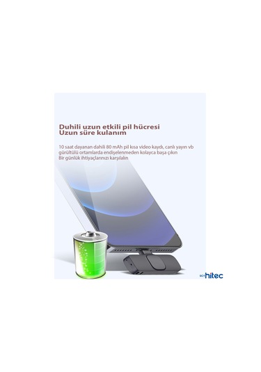 ScHitec K9 Type-C Çift Kablosuz Wireless HD Yaka Mikrofonu Siyah