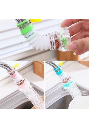 Jms 360 Derece Dönen Duş Mutfak Su Filtresi Musluk Kafası Memesi With Filter Stone Pembe