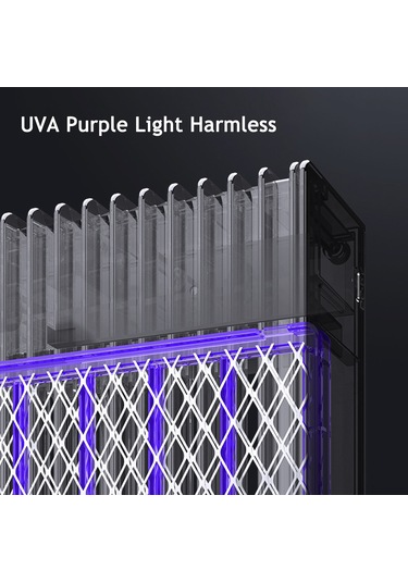 Vkemall Usb Şarjlı Siyah Elektrik Şoku Komar Öldürücü Lambası - Ev İçi Fiziksel Mor Işık İçeren Dikey/duvar Tipi 2'li Tasarım