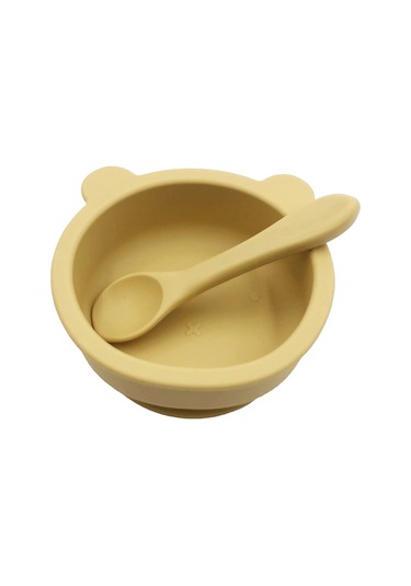 Qingmipy Bebekler İçin Pratik Silikon Yapışkan Tabak Ve Kaşık Seti - Taşınabilir Çocuk Yemek Kabı Çok Renk Seçeneği