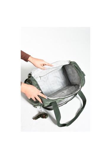 Unisex Kabin Boy Çapraz Askılı Omuz Çantası Seyehat Spor Çantası Hafif Klinkır Kumaş 40 25 Cm Yeşil