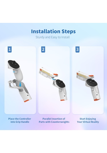 Amvr Meta Quest 3 Vr Silah Stok Denetleyici Sapları Uzatma Kolu Güçlendirme Aksesuarları