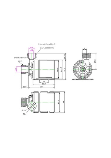 Reedark Mini Sessiz Dc12v Kaldırma 5m 800l - H Fırçasız Su Pompası