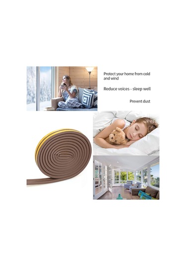 Qingmipy 5m Kahverengi D Tipi Epdm Spreyli Kaynaklı Zarfı, Ahşap Kapı Gürültü Engeli Ve Çarpma Emici Bant