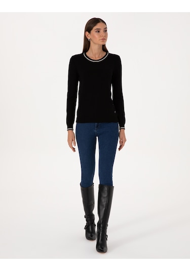 Pierre Cardin Kadın Siyah Kazak /triko 50315910-vr046 Siyah