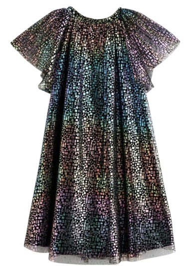 Kız Çocuk Renk Geçişli Astarlı Renkli Şık Elbise