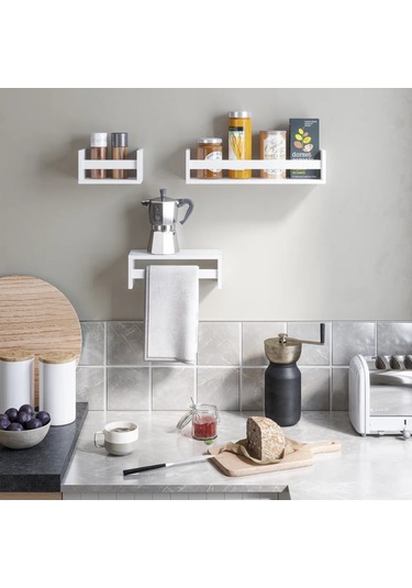 Damla 3 Lü Mutfak Rafı Beyaz