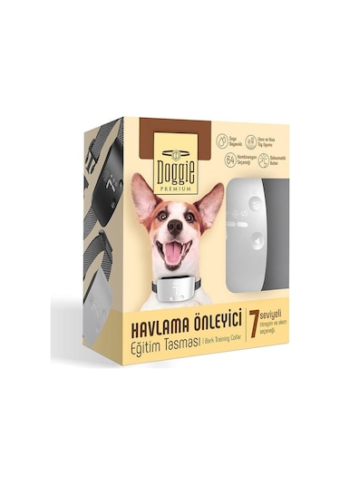 Doggie Havlama Önleyici Eğitim Tasması Ayarlanabilir Beyaz