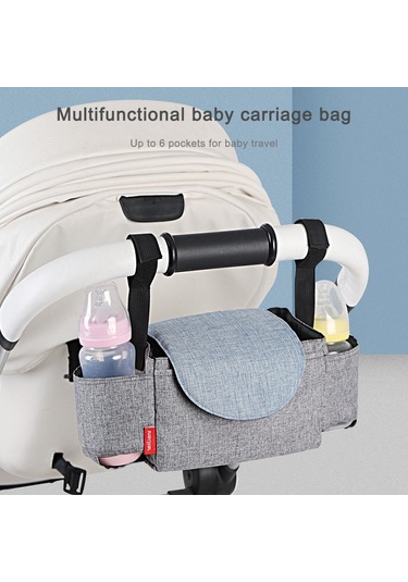 Sones Bebek Arabası Çantaları Büyük Kapasiteli Anne Bezi Çantası Çok İşlevli Seyahat Bezi Çantası Annelik Hemşirelik Askılı Saklama Çantası Gri