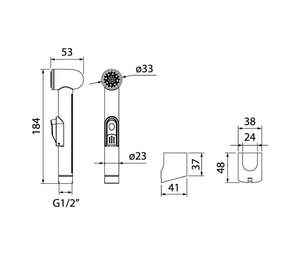 Iddıs Askılı Hijyenik Duş, Krom 12783649 Krom