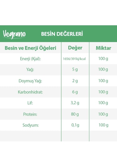 Vegrano Pirinç Protein Tozu 100 G