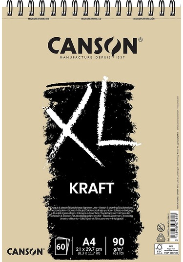 Canson Spp Canxl Kraft 60S A4 90G Brun Kraft Blok