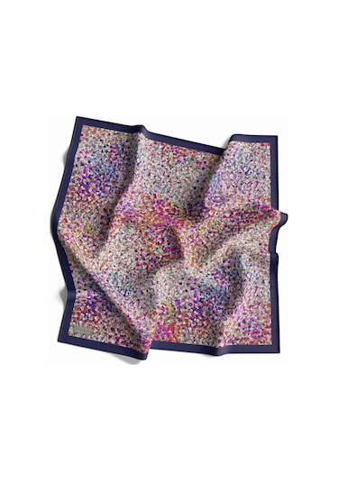 90 X 90 Dijital Bambu Kraş Eşarp -03565 - 90 X 90 / Lacivert Lacivert