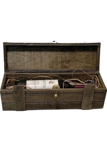 Ahşap Şarap Şişesi Sunum Ve Hediye Kutusu