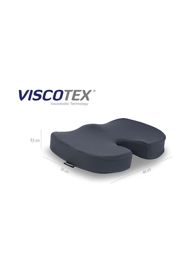 Visco Ortopedik Koksiks Oturma Minderi 44x36/7 cm, Gri