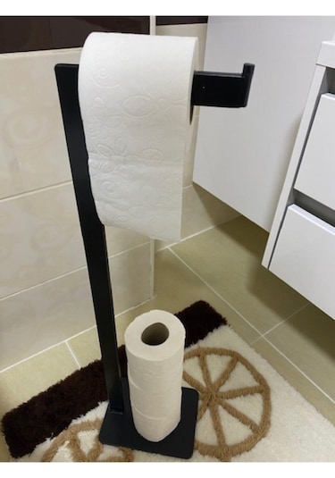 Sağlam Siyah Wc Kağıtlığı Yedekli Sallanmaz