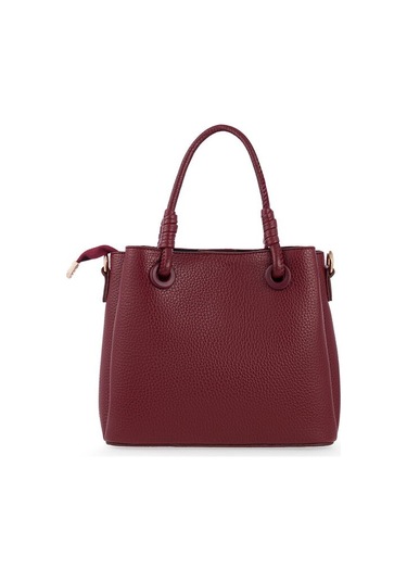 Bilik Deri Logo Detaylı Bordo Kadın El Çantası Riv 145-r Bordo