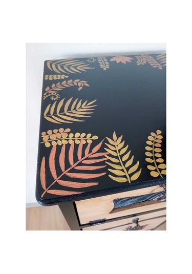 El Boyaması Çekmeceli Kapaklı Dekoratif Ahşap Dolap 105x37x37 Cm Ahşap