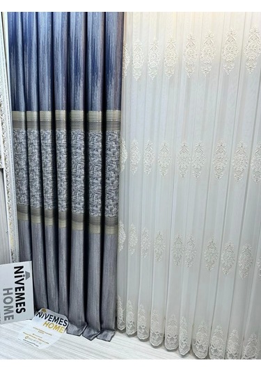 Nivemeshome Kehribar Ft614162 Gümüş 1/3 Sık Pileli Fon Perde Apm Gümüş
